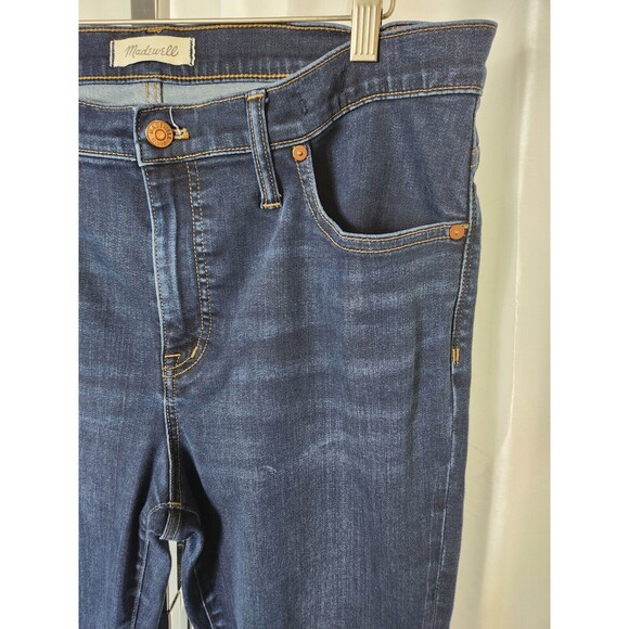 Madewell 9" Mid Rise Skinny Jeans Blue Pants Womens Size 32 Dark Wash Denim - Picture 2 of 15